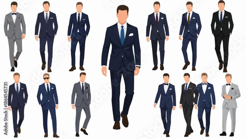 Diverse Men in Suits - A Collection of Formal Attire.