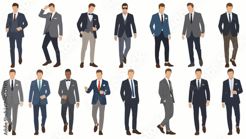 Diverse Mens Fashion - Stylish Suits and Formal Wear Collection.