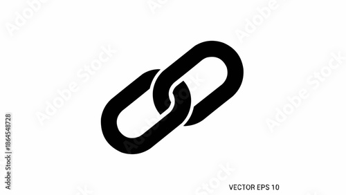Black Chain Link Icon - Symbol of Connection and Interdependence.