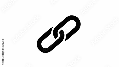 Simple Black and White Chain Link Icon for Connectivity.