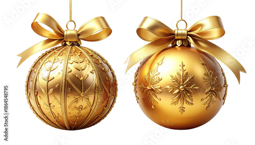  Luxury Gold Ornament Combination Set, isolated on transparent background