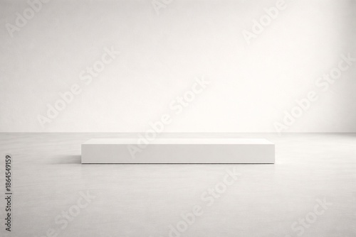 Wallpaper Mural Minimal White Display Scene with Low Rectangular Pedestal and Soft Natural Light Torontodigital.ca