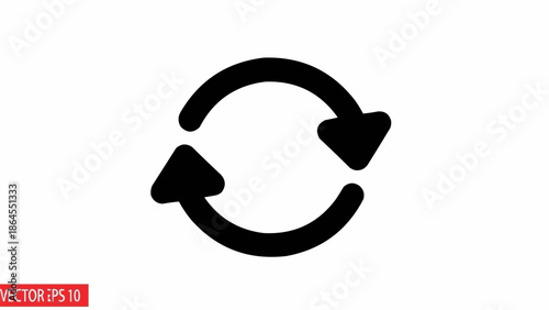 Circular Arrows Symbolizing Rotation and Renewal in a Vector Graphic.