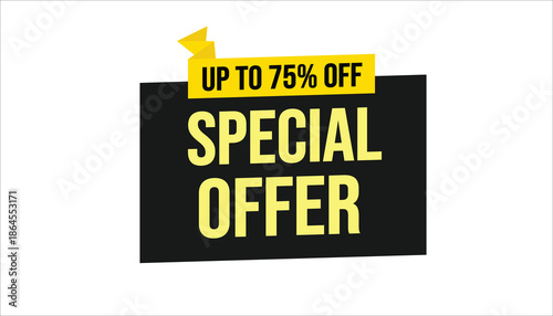 special offer up to 75% off limited time discount banner