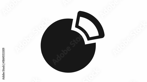 Pie Chart Icon Representing Data Analysis and Statistics.