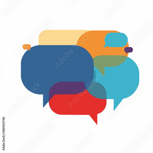 Abstract talking speech bubbles vector illustration representing communication chat and social interaction