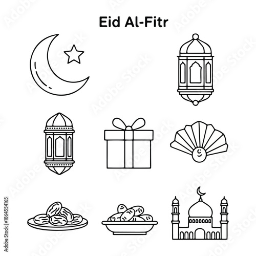 Eid Celebration Icons Set
