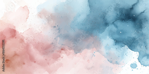 A serene and calming abstract watercolor background featuring soft pink and blue hues, perfect for design and artistic projects.