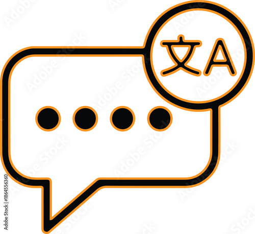 Translation message bubble vector icon