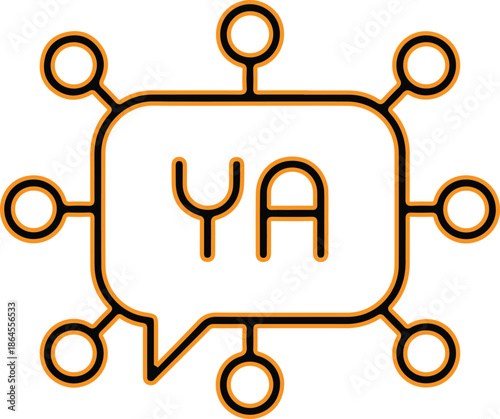 Vector illustration of a speech bubble with ya text