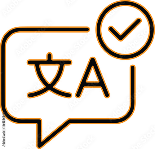 Translation approved speech bubble icon vector illustration