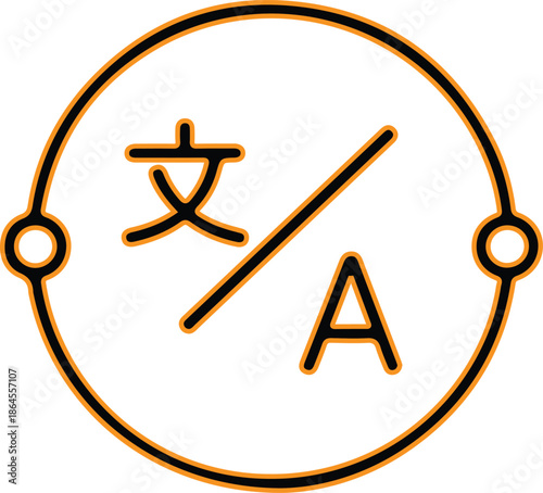 Language icon with character and letter a symbol