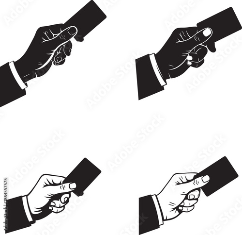 Four different ways to hold a business card