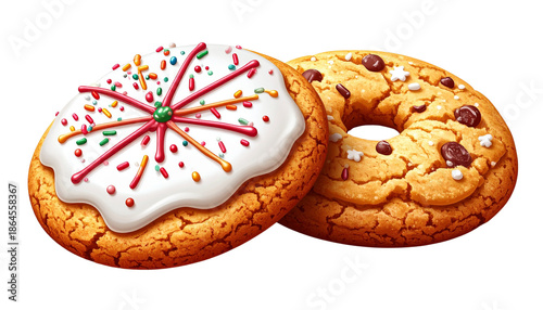 Christmas Treat Pair Decorative Elements, isolated on transparent background