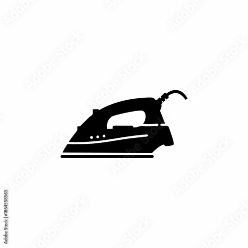 silhouette of electric iron vector with white background
