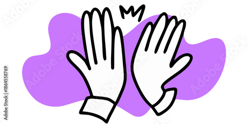 High five hand illustration vector for teamwork. Ideal for celebration, greeting, partnership, clapping hands, and friendship success gestures.