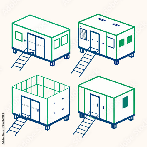 isometric building isometric