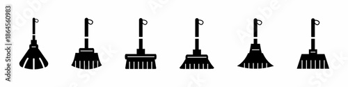 Broom icon vector collection. Set of broom icon vector template designs. Stock vector.