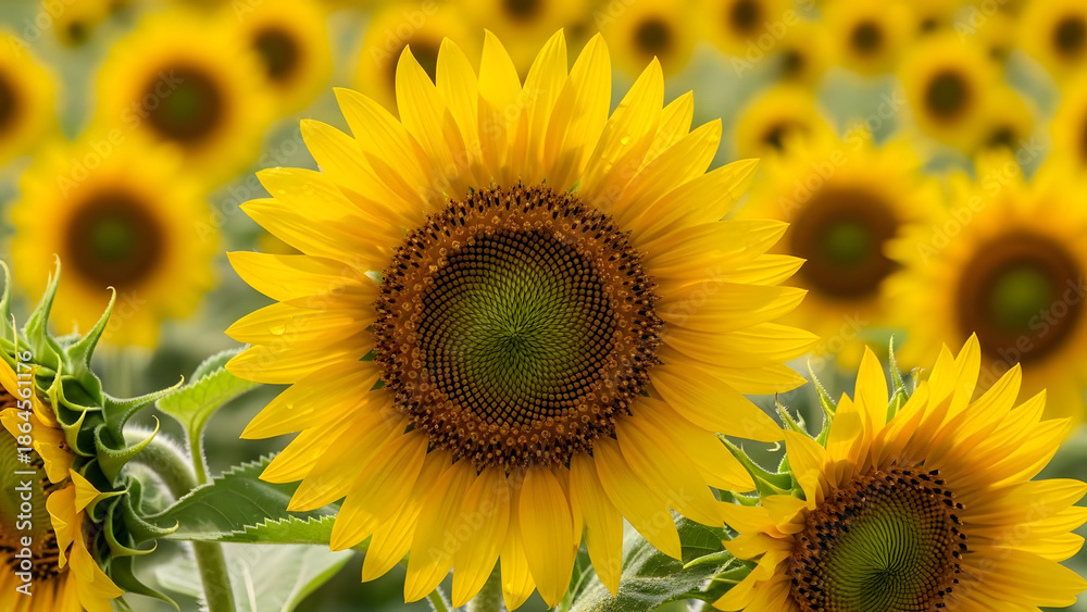 Fototapeta premium Bright Sunflower Field