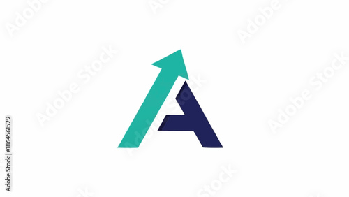 Letter A logo with upward arrow symbolizing growth and success.