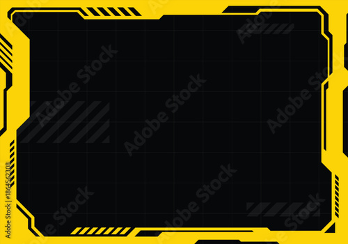 Yellow and black high tech futuristic screen background