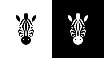 Foto auf Acrylglas Zoo Bold minimal zebra head vector illustration  © Treatzone