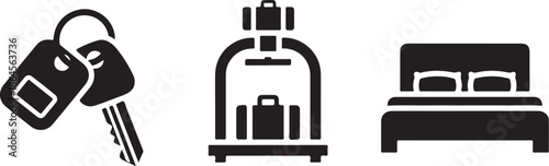 Hotel Services Icons Set for Travel and Accommodation Needs