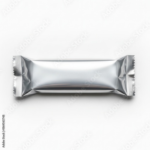 Blank Silver Foil Wrapper for Snack Bar or Candy Bar.