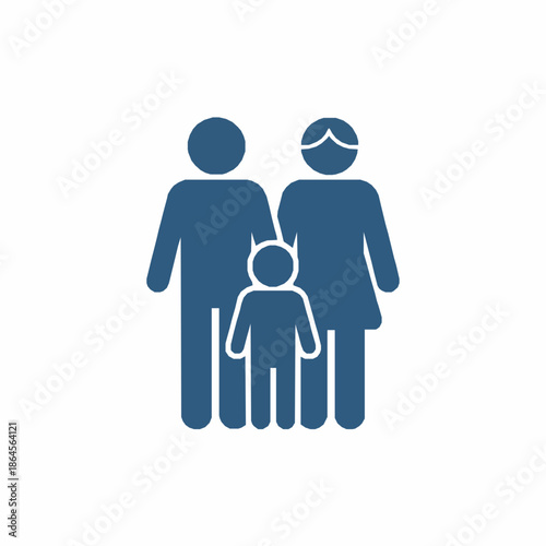 Family group icon vector illustration with simple silhouette people symbol isolated on white