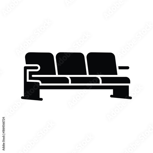 Stadium seat silhouette spectator furniture icon