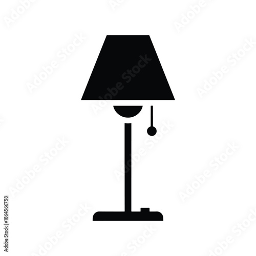 Table lamp silhouette desk lighting icon
