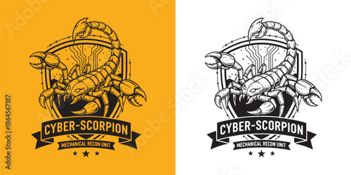 Cyber Scorpion Mechanical Recon Unit Mascot Logo for Gaming