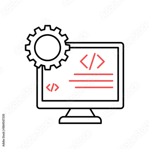 Icon a Computer Code Programming, isolated against a clean background.