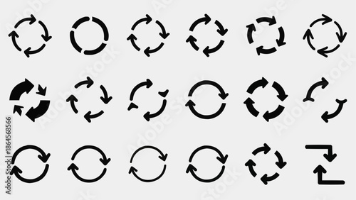 Set of Circular Arrows for Refresh and Reload Icons.