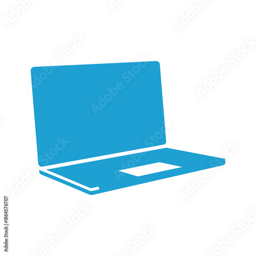 Blue Laptop Vector Illustration