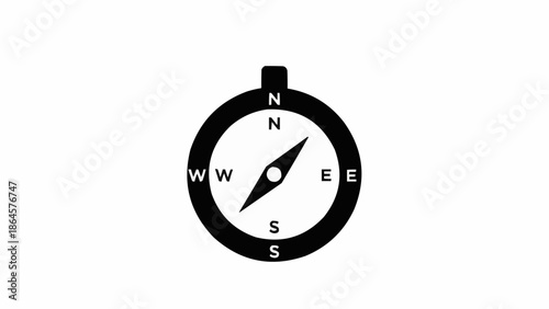 Simple Compass Icon Indicating Direction and Navigation.