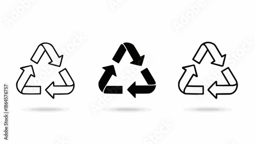 Recycling Symbols - A Trio of Eco-Friendly Icons for Sustainability.