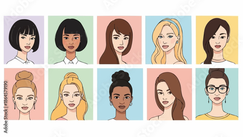 Diverse Women Portraits - A Collection of Unique Characters.