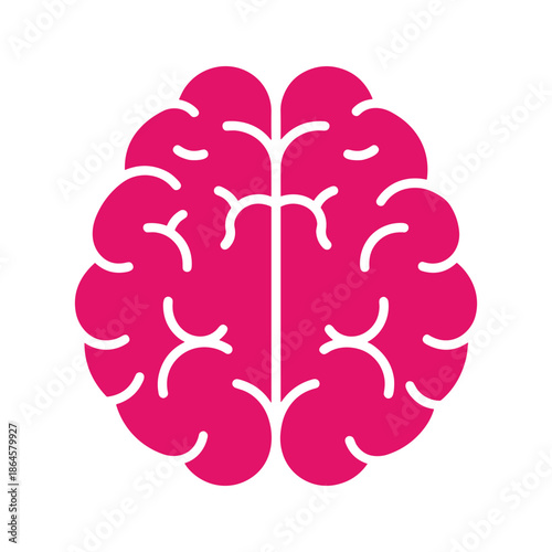 Pink Brain Icon Illustration