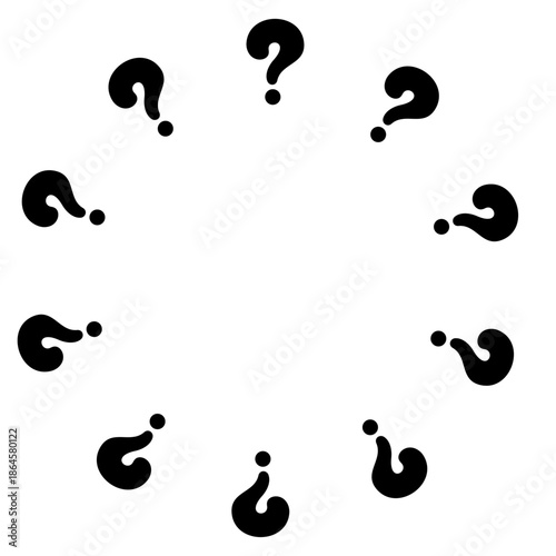 円形に連なるはてなマークのフレーム