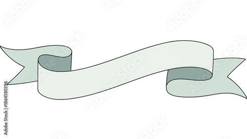 Elegant Ribbon Banner Design for Celebrations, Graphic Element, Minimalist Style, Vector Art