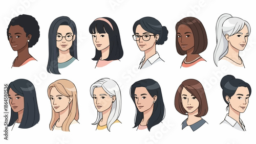 Diverse Women Portraits - A Collection of Unique Faces.