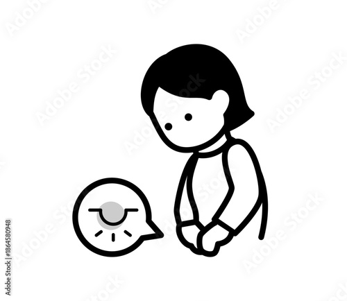 骨盤臓器脱で違和感を感じる女性のイラスト　ベクター