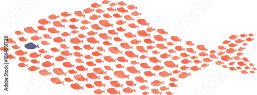 周囲に流されず考える力を育てるための比喩イラスト