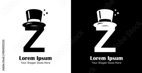 Z letter logo design combined with a magician's hat