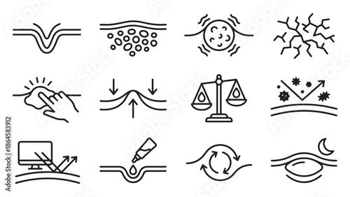 Skin Concerns and Solutions Skincare Icons