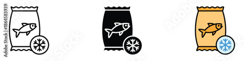 Frozen Food icon vector. preserved seafood packaging symbol. vector illustration.