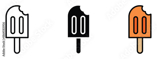 Ice cream icon vector. delicious bitten popsicle symbol. vector illustration.