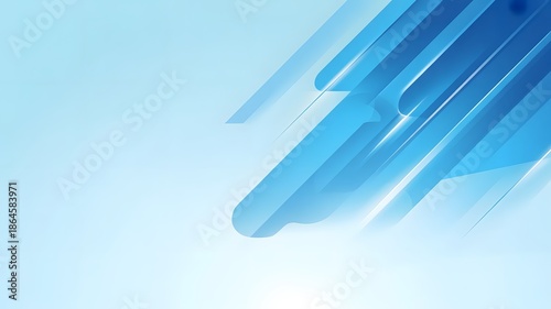 High-Quality Blue Abstract Technology Background with Geometric Shapes and Digital Particles