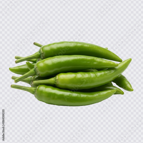 Fresh and vibrant green chilies piled together, perfect for adding a spicy kick and sharp flavor to various culinary dishes and spicy recipes.